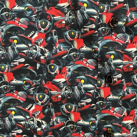 Robert Graham Exclusive Ferrari Car Black and Red Button Down Long Sleeve - XS - Picture 4 of 13